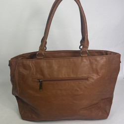 Farfouillette Sac Shopping Zippé Camel dos