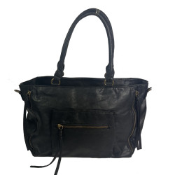 Farfouillette Zippered Shopping Bag Black