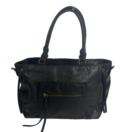 Farfouillette Zippered Shopping Bag Black