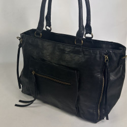 Farfouillette Zippered Shopping Bag Black
