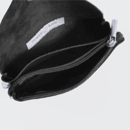Farfouillette Large Leather Coin Purse Sky Blue / Silver
