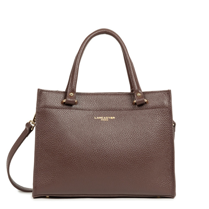 Lancaster Foulonné Double Handheld Tote Bag 470-63 Pale Gold Brown