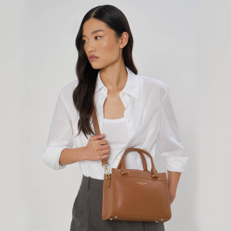Lancaster Foulonné Double Small Handbag 470-73 Camel In Orange