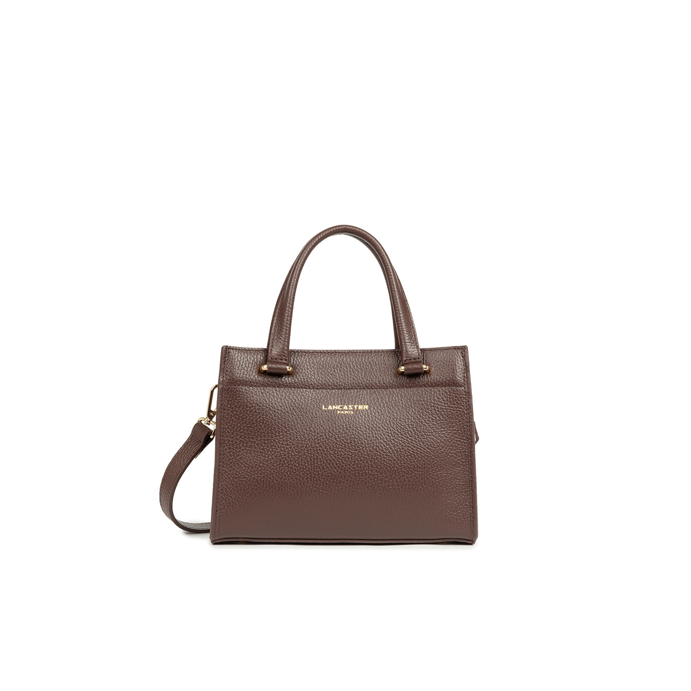 Lancaster Foulonné Double Petit Sac A Main 470-73 Marron In Or Pale