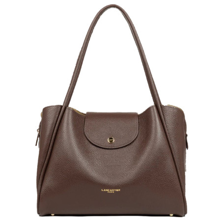 Lancaster Ida Double Tote Bag Shoulder Carry 470-85 Pale Gold Brown
