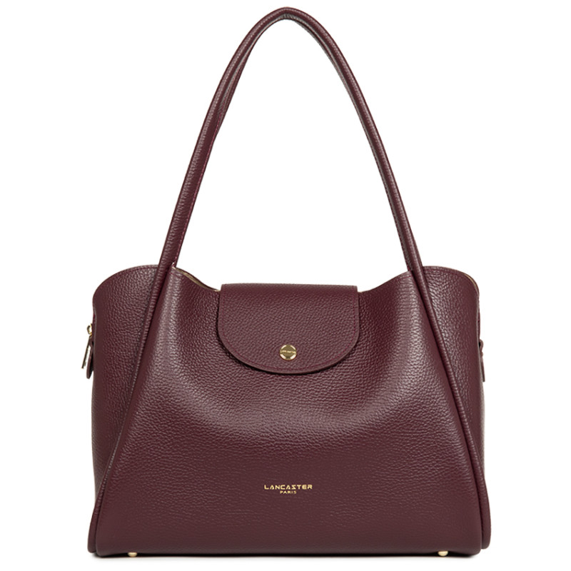 Lancaster Ida Double Tote Bag Shoulder Carry 470-85 Dark Bordeaux