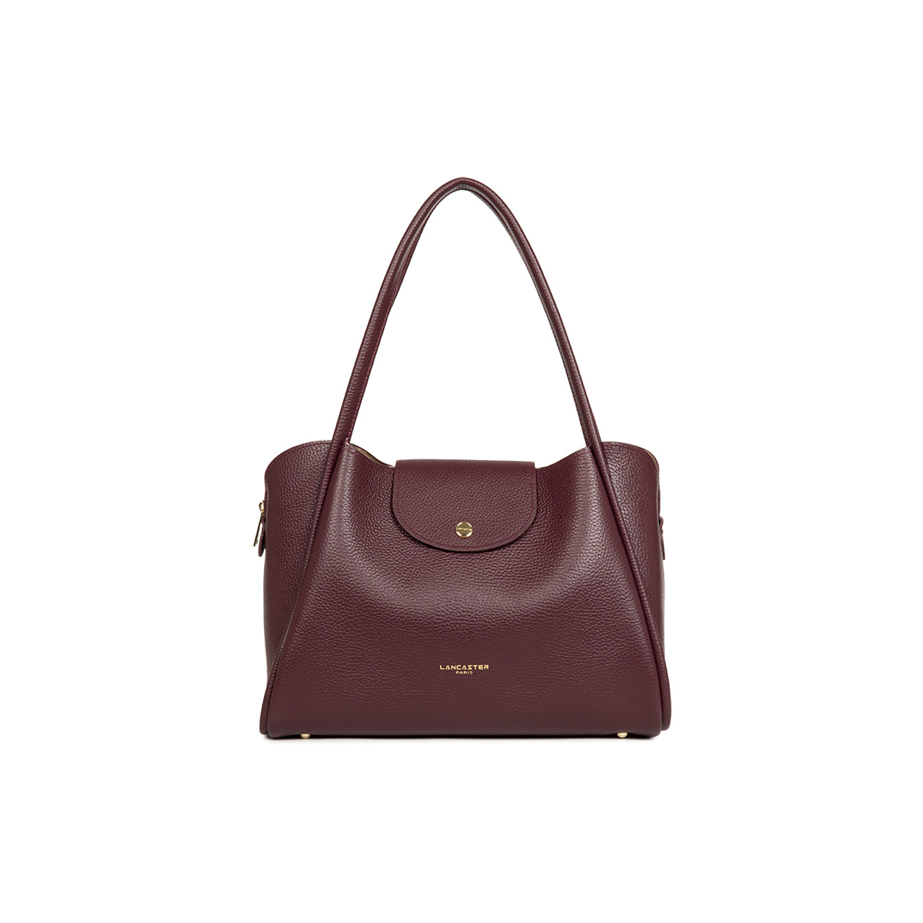 Lancaster Ida Double Tote Bag Shoulder Carry 470-85 Dark Bordeaux