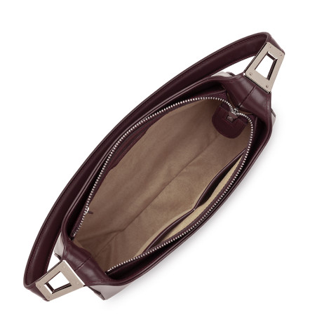 Lancaster Suave Ace Sac Baguette 433-20 Bordeaux Foncé ouvert