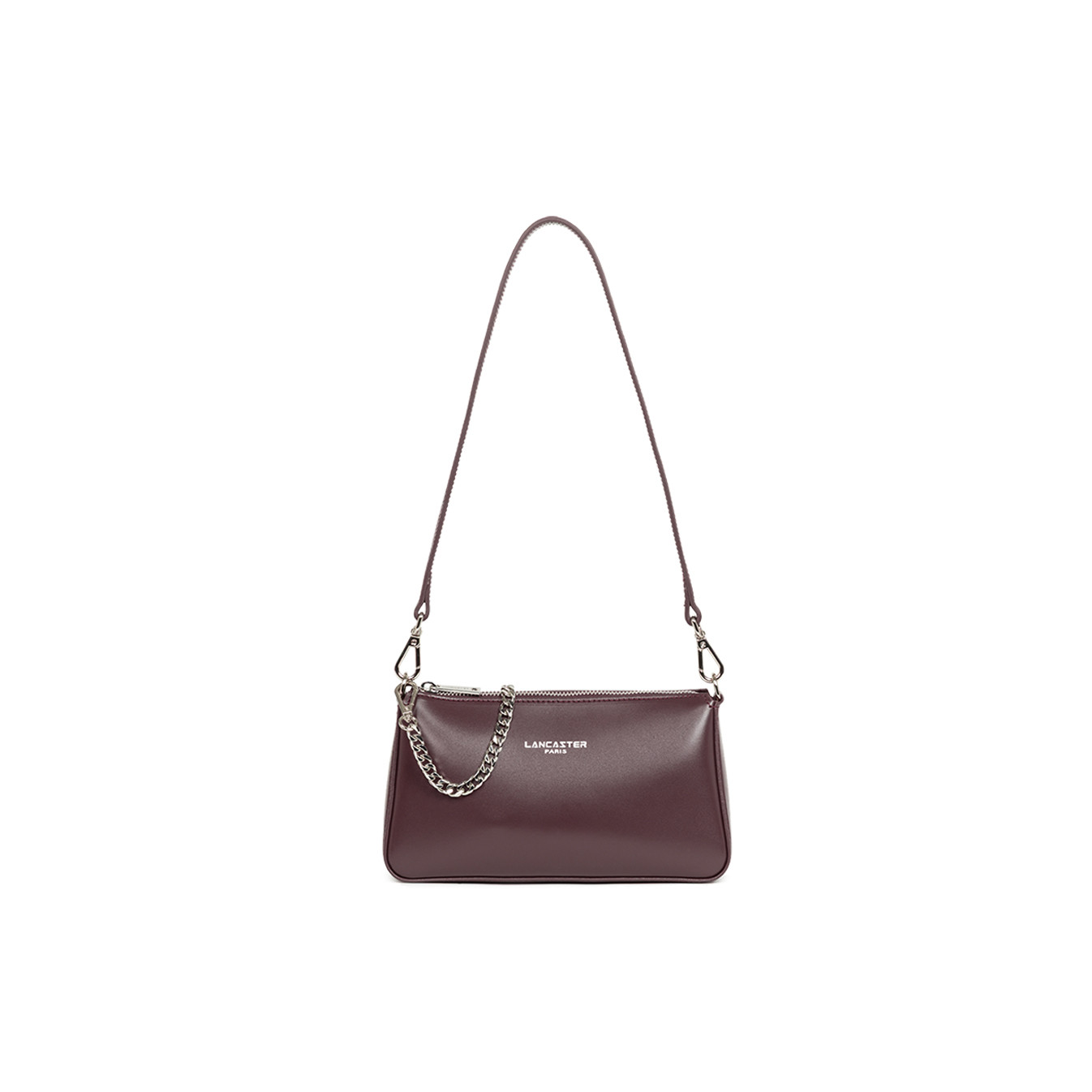 Lancaster Suave Even Baguette Satchel Trotteur 433-14 Dark Bordeaux