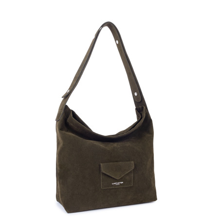 Lancaster Suedine KBA Bucket Bag 518-062 Dark Khaki