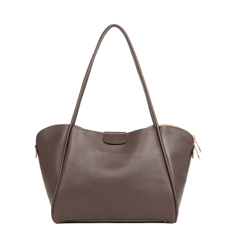 Lancaster Ida Double Large Shoulder Bag 470-86 Brown Pale Gold