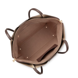 Lancaster Ida Double Large Shoulder Bag 470-86 Brown Pale Gold
