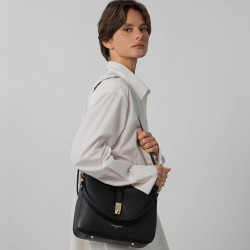 Lancaster Milano Horizon Grand Sac Besace 547-81 Noir porté croisé