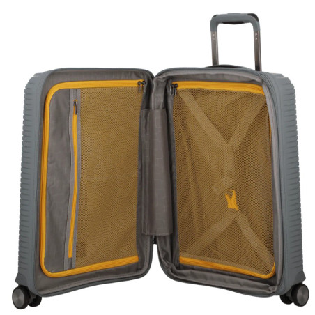 Jump Sondo Carry-on Suitcase 55cm Expandable Rigid 4 Wheels Grey