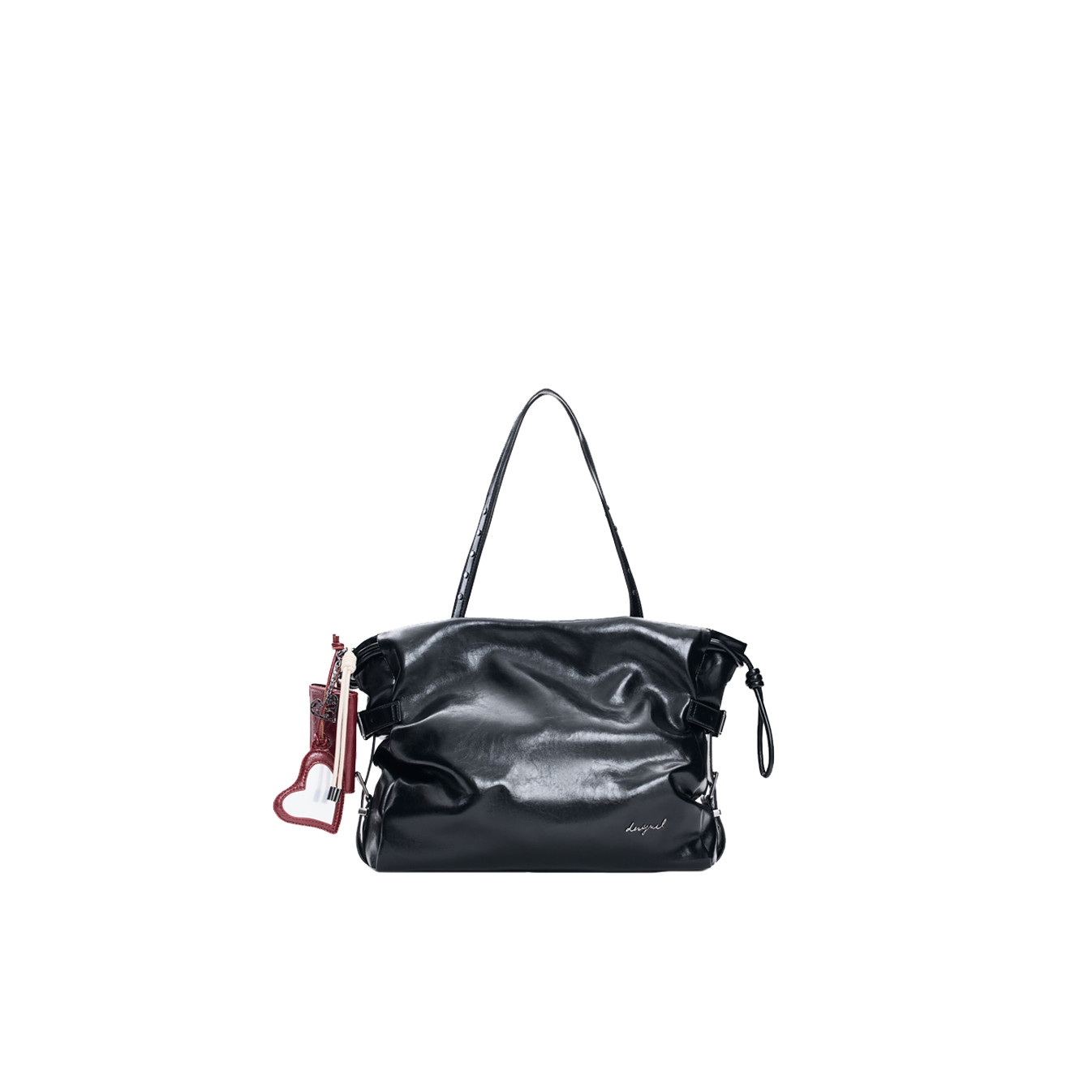 Desigual Galaxy Large Shopping Bag with Keychain in Shiny Leather E...