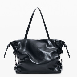 Desigual Galaxy Large Shopping Bag with Keychain in Shiny Leather E...