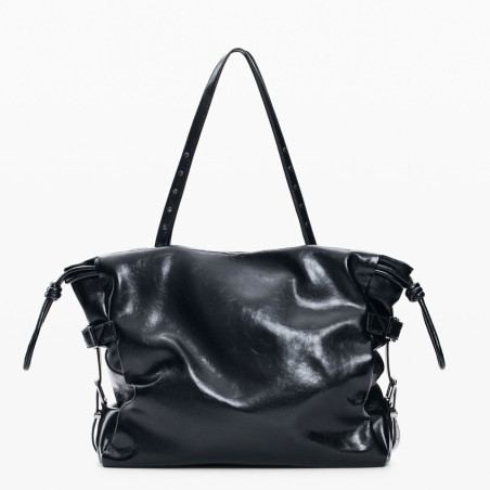 Desigual Galaxy Large Shopping Bag with Keychain in Shiny Leather E...