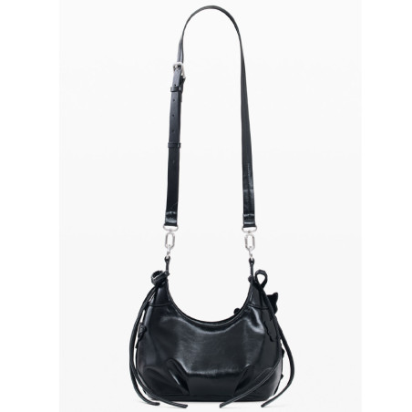 Desigual Nexus Small Shoulder Bag With Floral Embroidery Black