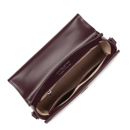 Lancaster Suave Even Sac à Main Cuir 433-17 Bordeaux Foncé ouvert