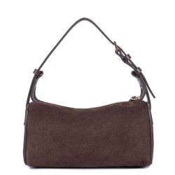 Lancaster Sweden Small Rectangle Velvet Leather Bag 530-54 Brown