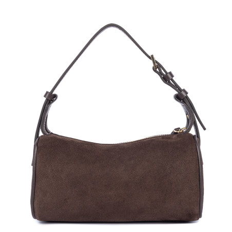 Lancaster Sweden Small Rectangle Velvet Leather Bag 530-54 Brown