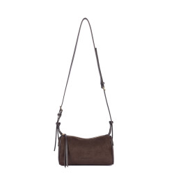 Lancaster Sweden Small Rectangle Velvet Leather Bag 530-54 Brown