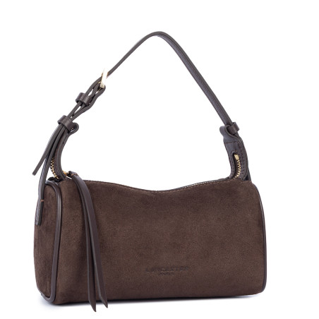 Lancaster Sweden Small Rectangle Velvet Leather Bag 530-54 Brown