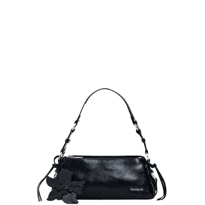Desigual Nexus Small Baguette Bag with Floral Embroidery Black