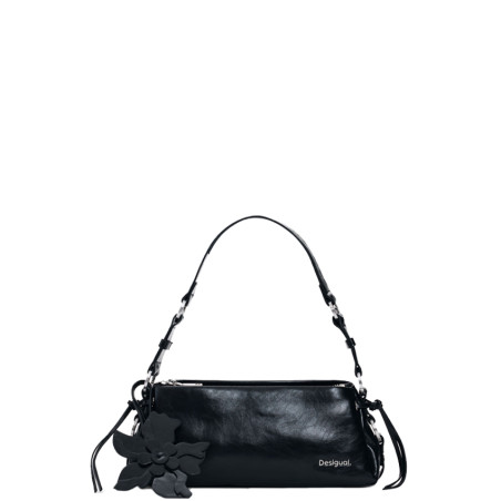 Desigual Nexus Small Baguette Bag with Floral Embroidery Black