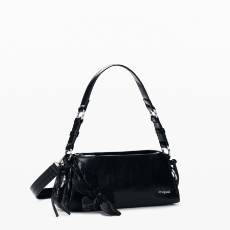 Desigual Nexus Small Baguette Bag with Floral Embroidery Black