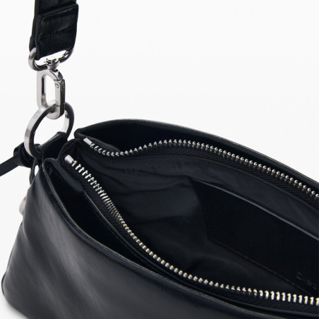 Desigual Nexus Small Baguette Bag with Floral Embroidery Black