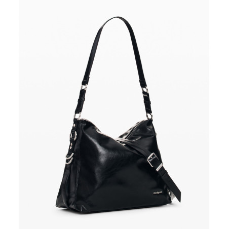 Desigual Nexus Shoulder Bag Leather Effect Black