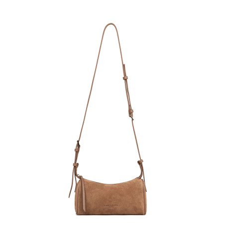 Lancaster Sweden Small Rectangle Velvet Leather Bag 530-54 Camel
