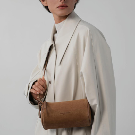 Lancaster Sweden Small Rectangle Velvet Leather Bag 530-54 Camel