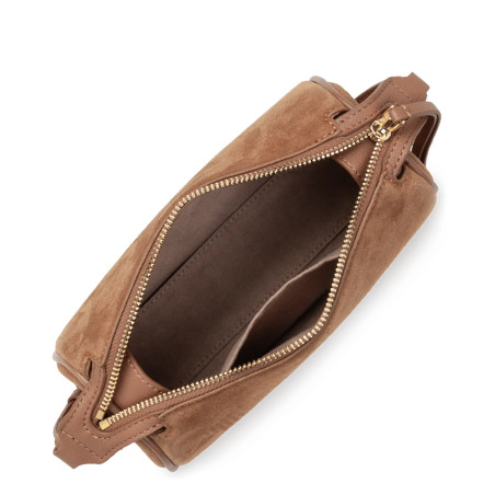 Lancaster Sweden Small Rectangle Velvet Leather Bag 530-54 Camel
