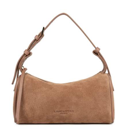 Lancaster Sweden Small Rectangle Velvet Leather Bag 530-54 Camel