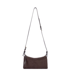 Lancaster Sweden Velvet Leather Rectangle Bag 530-55 Brown