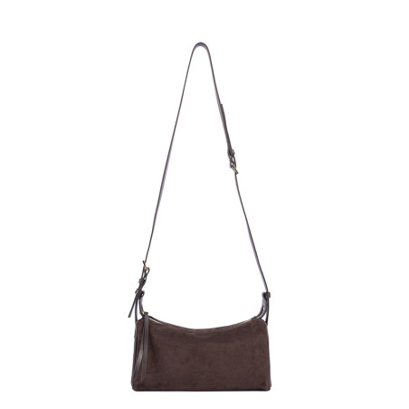 Lancaster Sweden Velvet Leather Rectangle Bag 530-55 Brown