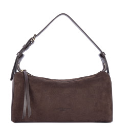 Lancaster Sweden Velvet Leather Rectangle Bag 530-55 Brown