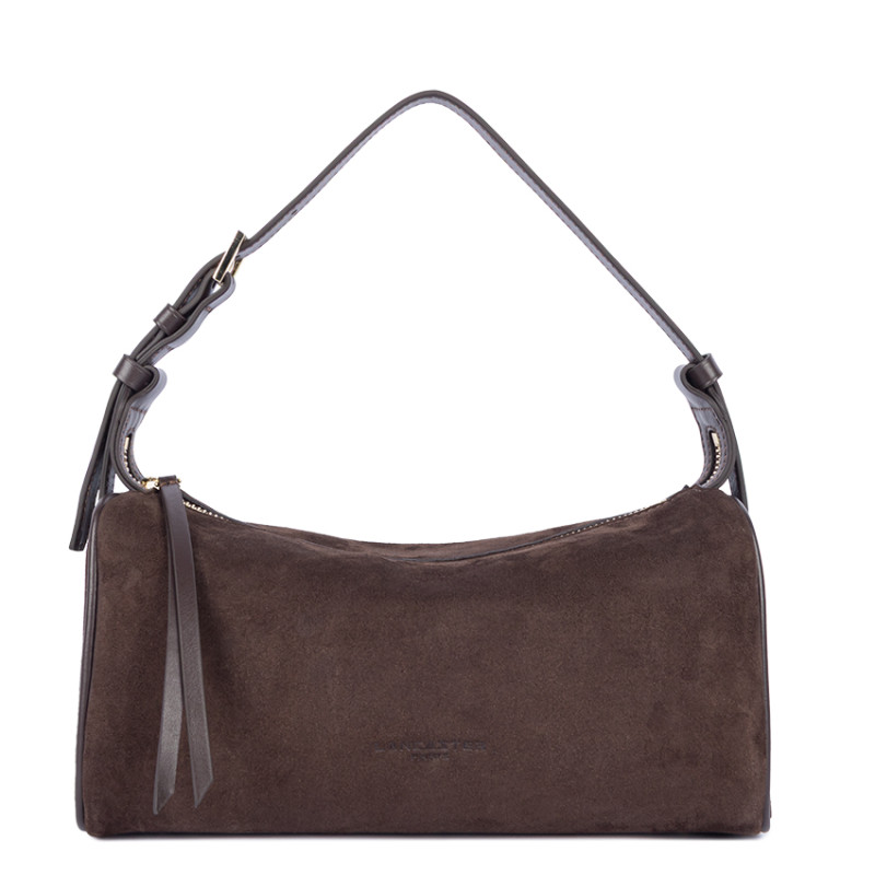 Lancaster Sweden Velvet Leather Rectangle Bag 530-55 Brown