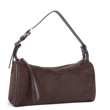 Lancaster Sweden Velvet Leather Rectangle Bag 530-55 Brown