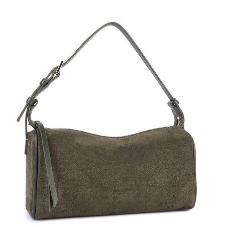 Lancaster Sweden Velvet Leather Rectangle Bag 530-55 Khaki