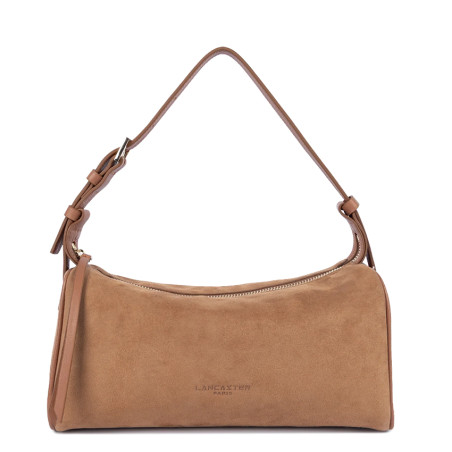 Lancaster Sweden Velvet Leather Rectangle Bag 530-55 Camel