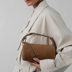 Lancaster Suède Sac Rectangle En Cuir Velours 530-55 Camel porté