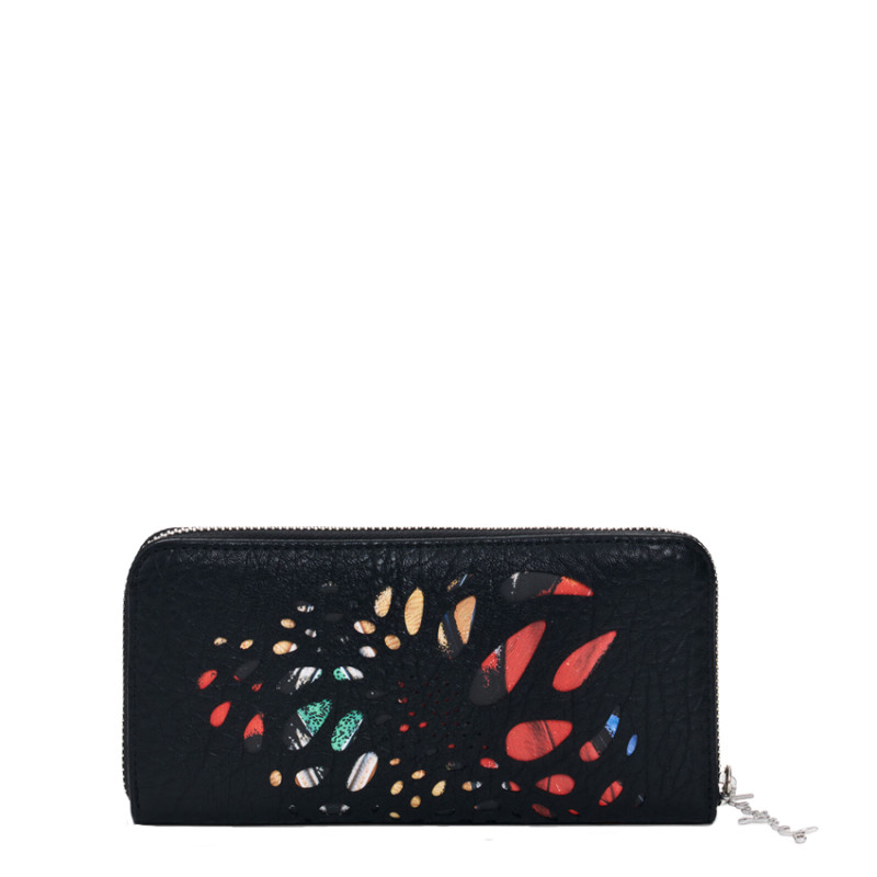 Desigual Notus Print Large Zippered Companion Wallet Floral Details...