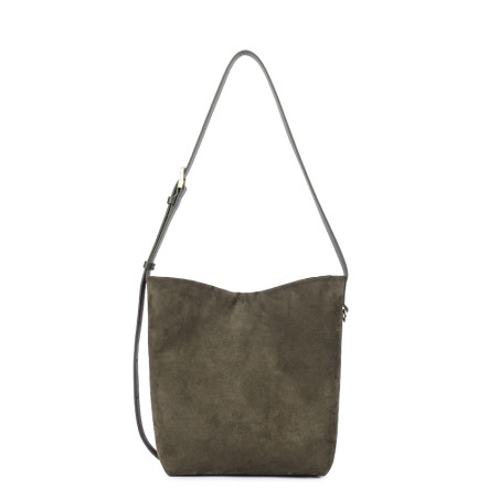 Lancaster Suede Bucket Bag 530-56 Khaki