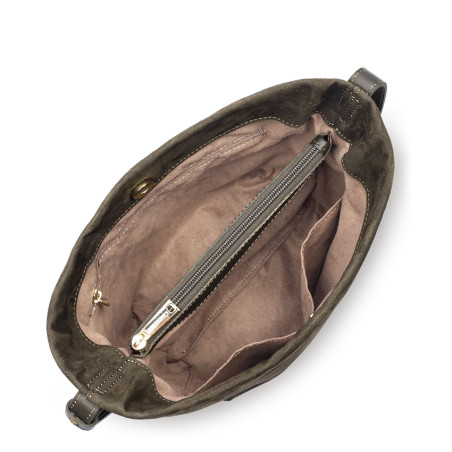 Lancaster Suede Bucket Bag 530-56 Khaki