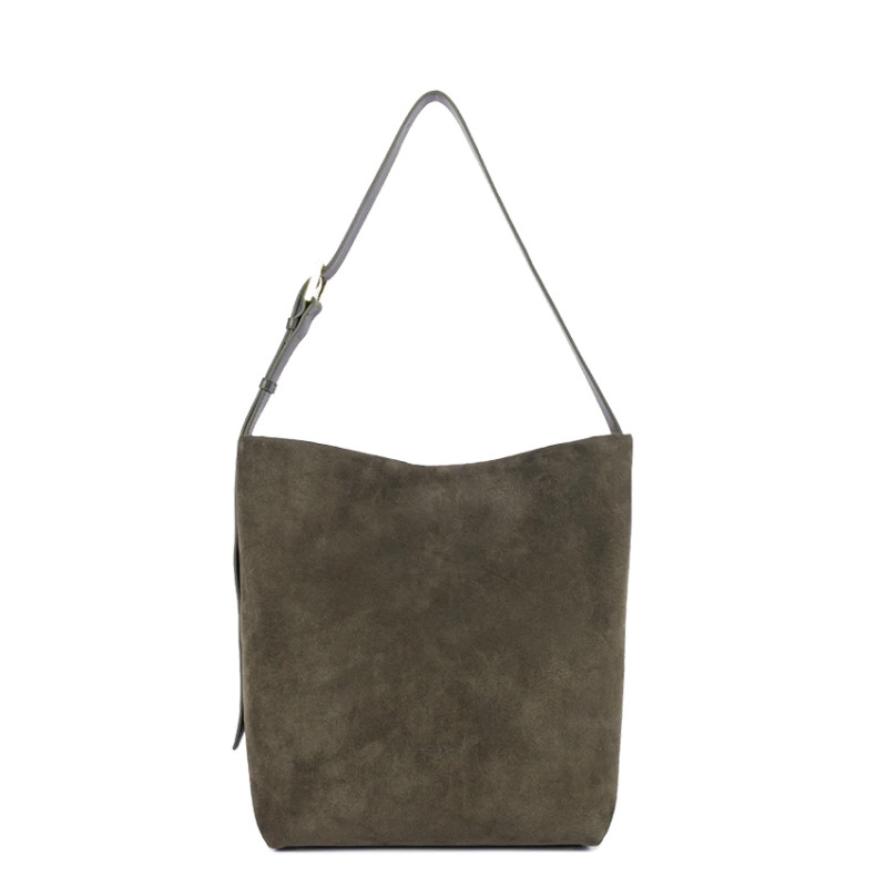 Lancaster Suede Large Bucket Bag 530-57 Khaki