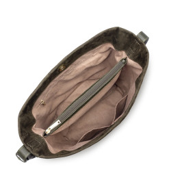 Lancaster Suede Large Bucket Bag 530-57 Khaki