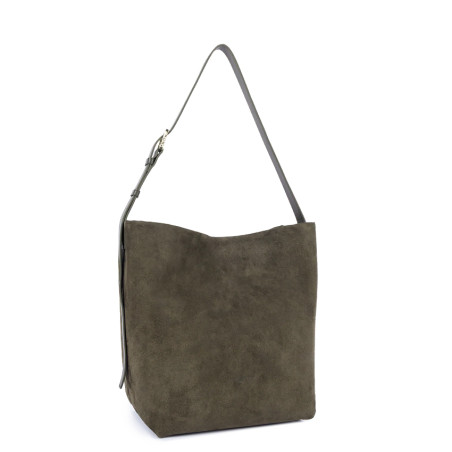 Lancaster Suède Grand Sac Seau 530-57 Kaki cote